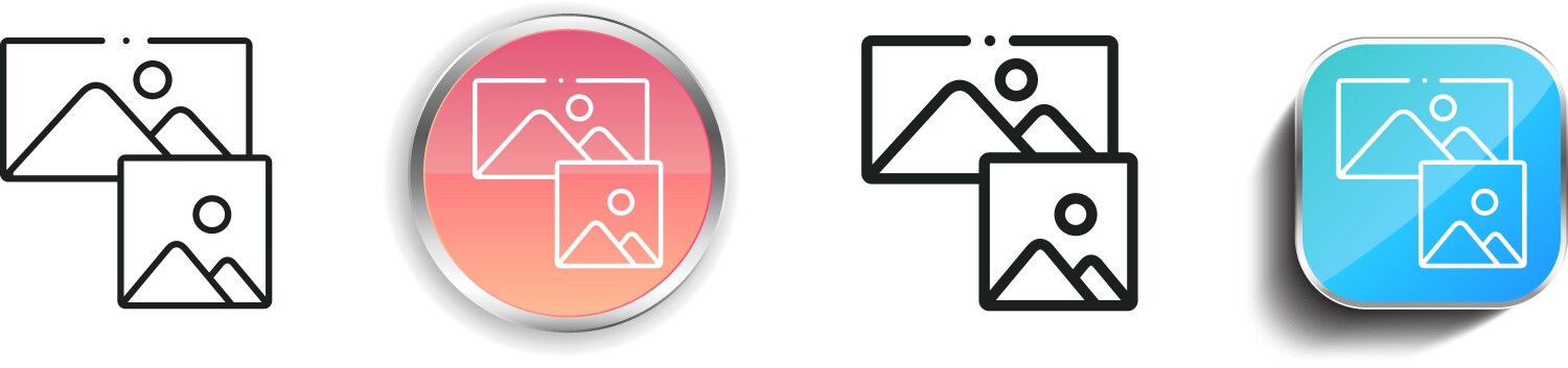 Images icon thin linear regular and button style vektorbild