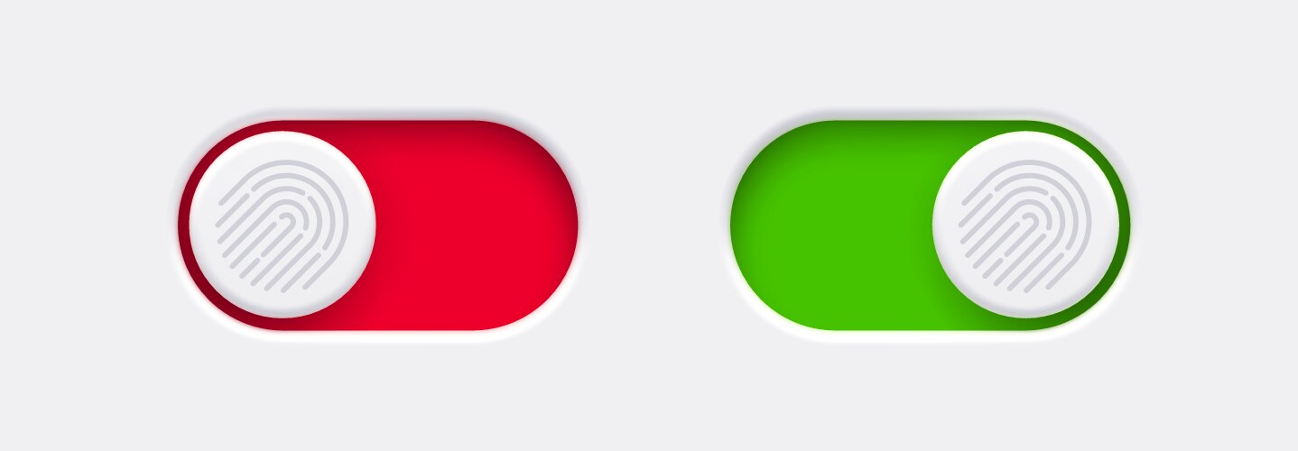 Lock and unlock toggle switch buttons vector image