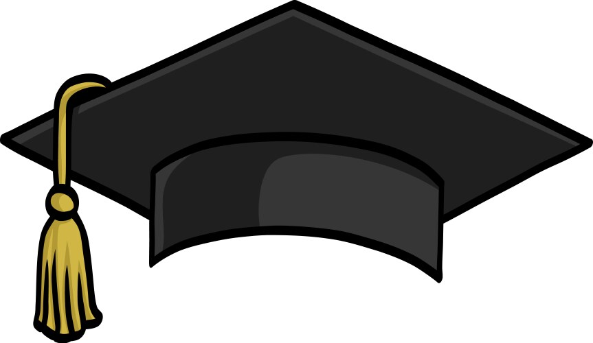 Black student graduation hat Vector Image