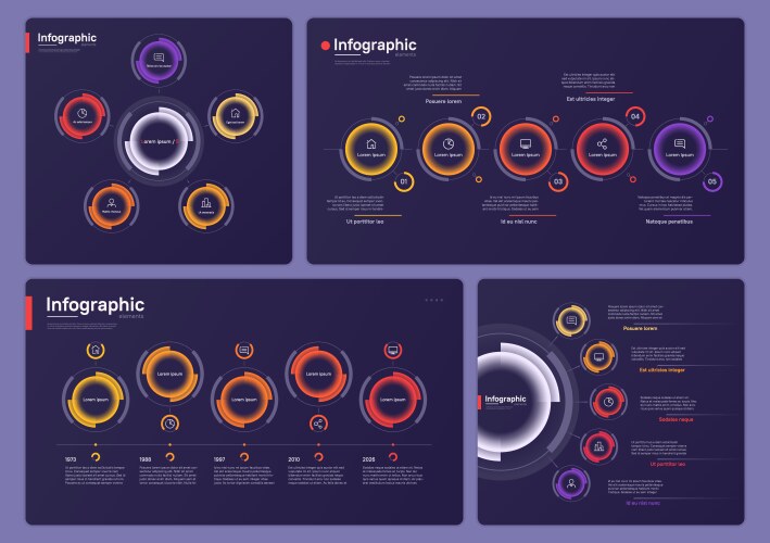 collection various infographic templates vector image