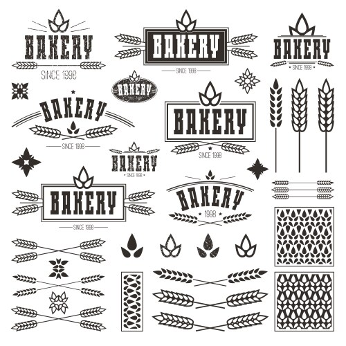 Bakery icons set in thin line style Royalty Free Vector