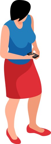 Woman with smartphone composition vector image