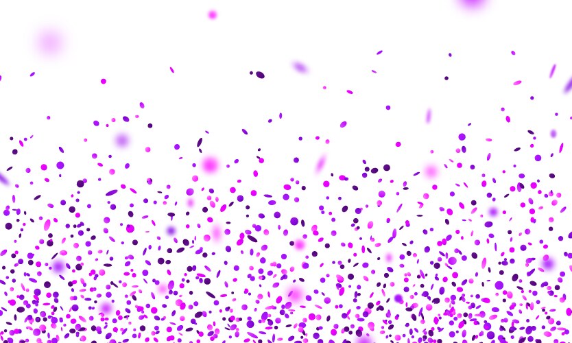 Purple flying confetti holiday background vector image