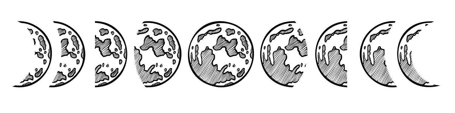 Moon phases set of full luna Vector Image