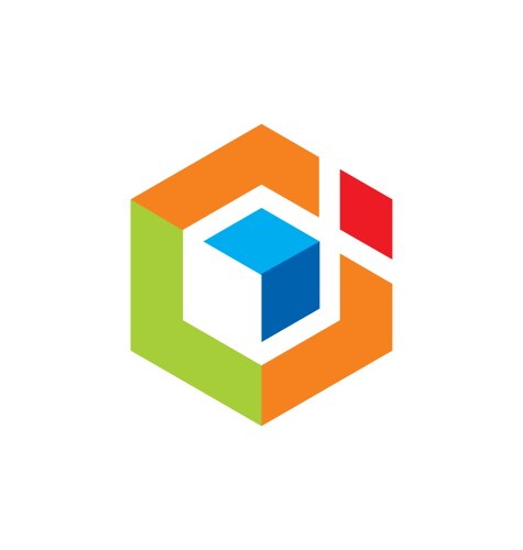 Letter a 3d cube construction hex logo Royalty Free Vector