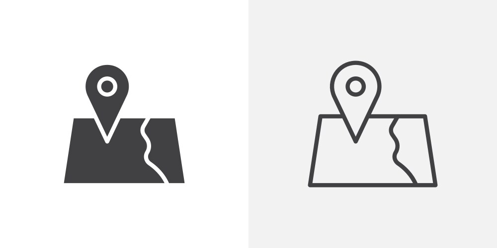 Map icon set Royalty Free Vector Image - VectorStock