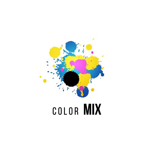 Print mark icon logo cmyk symbol Royalty Free Vector Image