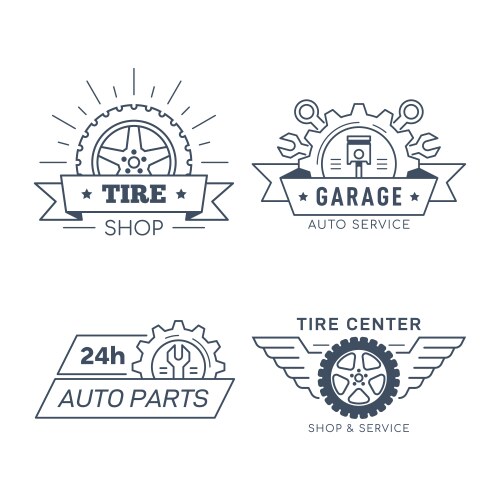 Car Repair Service Icons Vector Image