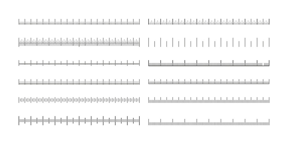 Measuring scales line ruler tape with meter vector image