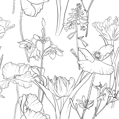 Seamless pattern of umbrellas flowers Royalty Free Vector