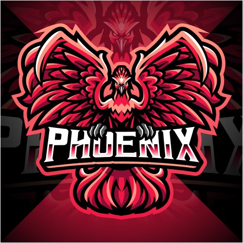 phoenix esport mascot logo design vector image