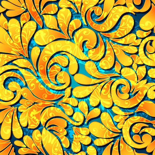 Gold pattern with birds Royalty Free Vector Image