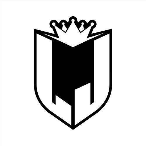 Tm monogram logo with bold letters shield shape Vector Image
