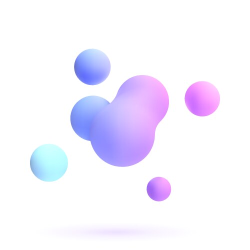 3d abstract blobs set vector