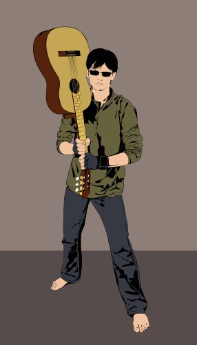 Guitar player Royalty Free Vector Image - VectorStock