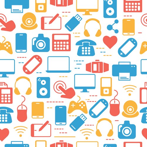 Modern Computer Icon Pattern – Royalty-Free Vector | VectorStock
