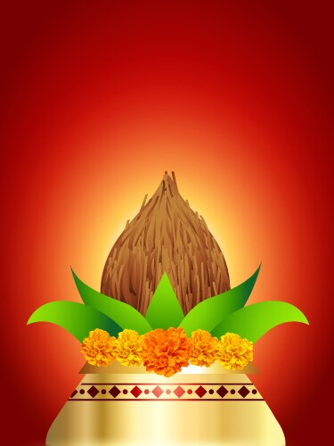 Hindu worship kalash Royalty Free Vector Image