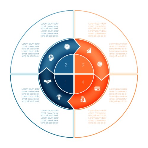 Progress donut infographic chart design template Vector Image