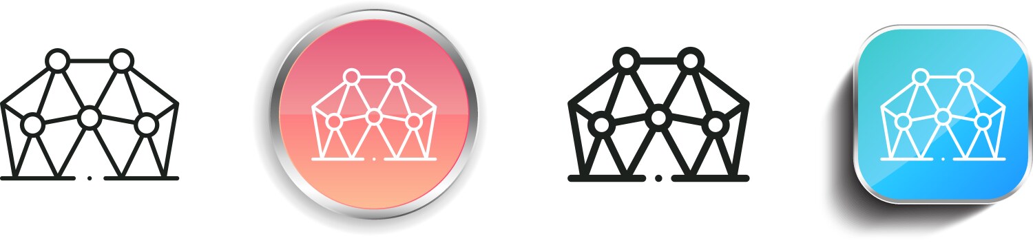 Cobweb icon thin linear regular and button style vector image
