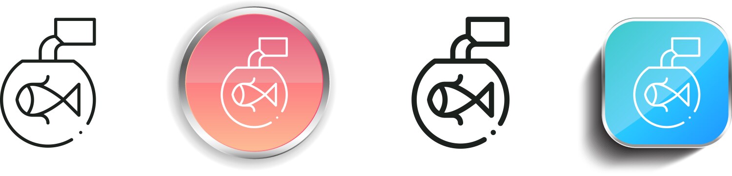Feed icon thin linear regular and button style vector image