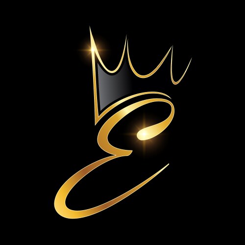 Gold monogram crown logo initial letter d Vector Image