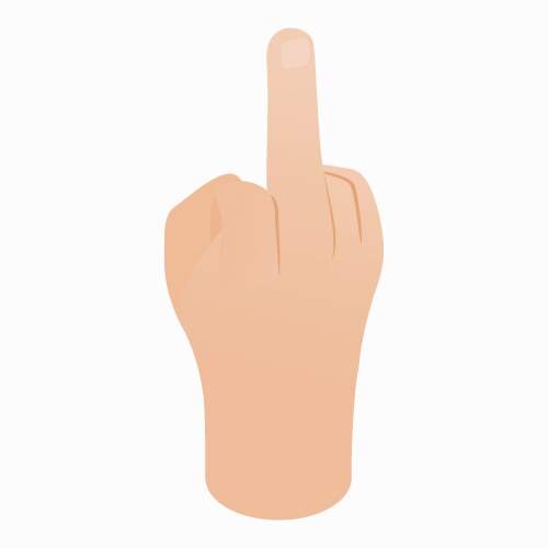 Hand with middle finger icon isometric 3d style Vector Image