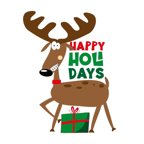 Cute Reindeer with Christmas Presents Vector Image