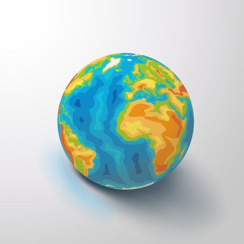 planet earth simple design on white vector image