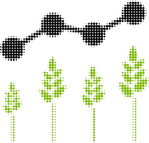 Crop analytics halftone icon – Royalty-Free Vector | VectorStock