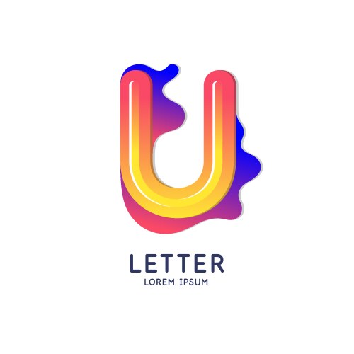 letter u latin alphabet display vector image