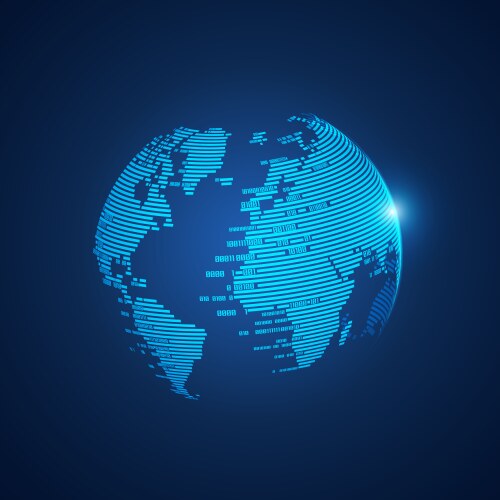 Digital Globe with Binary Code vector image