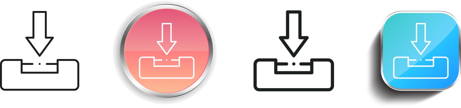 Inbox icon thin linear regular and button style vector image
