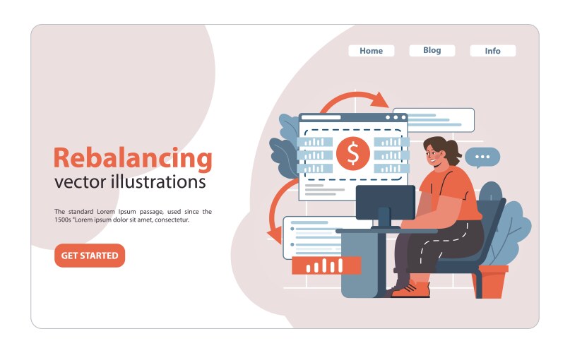Rebalancing concept flat Royalty Free Vector Image