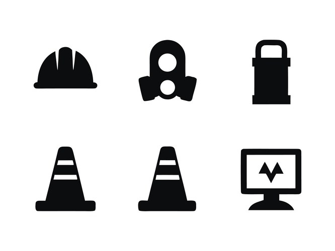 Construction Risk Icon Set – Royalty-Free Vector | VectorStock