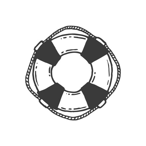 Lifebuoy drawing handdrawn Vector Image