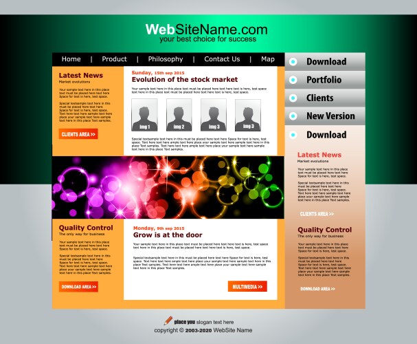 Modern website template Royalty Free Vector Image