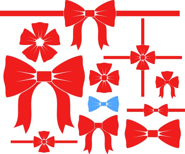 Cartoon red bow set Royalty Free Vector Image - VectorStock