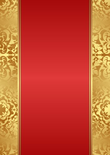 Red background with gold ornament Royalty Free Vector Image