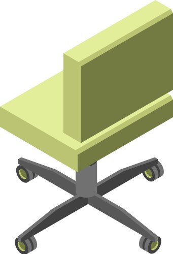 office chair isometric icon green work seat vector image