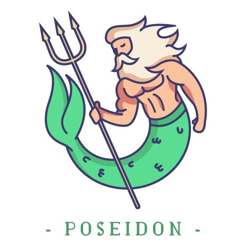 Poseidon greek god character Vector Image