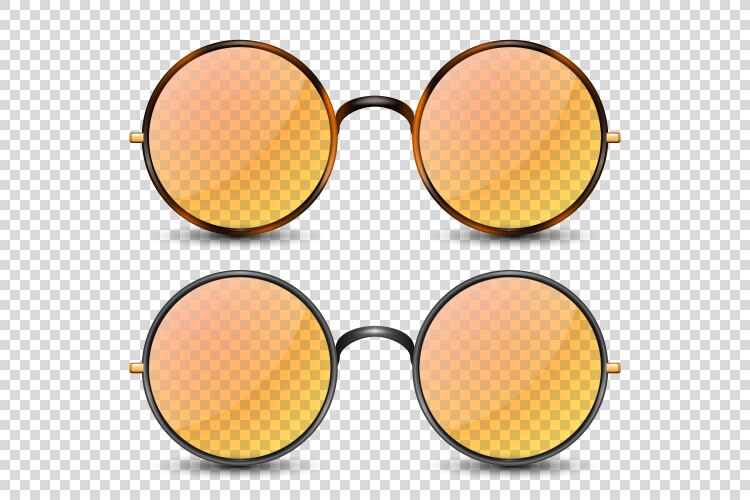 Realistic black round frame glasses Royalty Free Vector