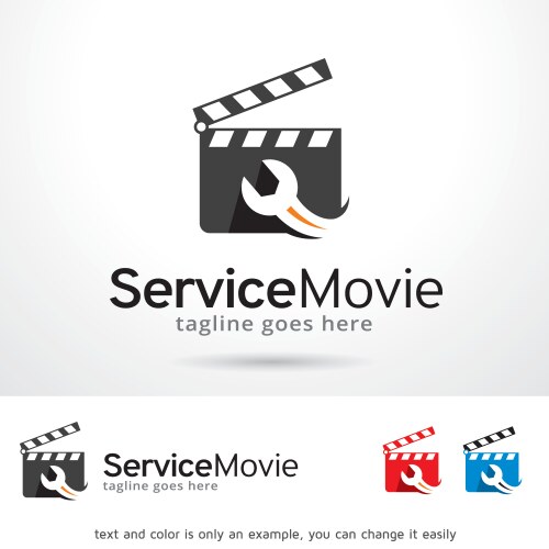 service movie logo template vector