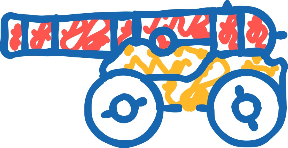 Cannon weapon icon doodle Vector Image