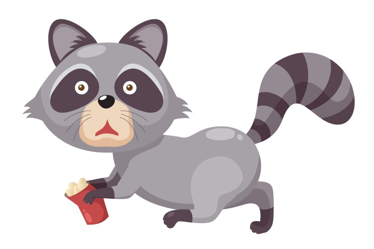 Cartoon funny raccoon Royalty Free Vector Image