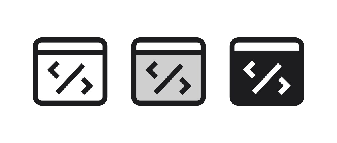 Code icon web development or programming symbol vector image