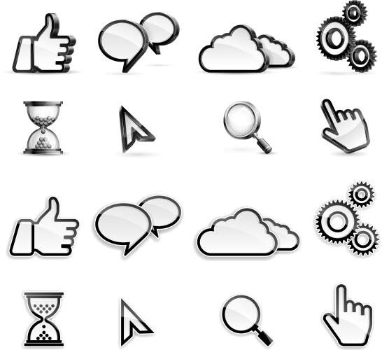 Media icons vector image