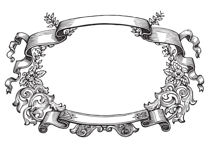 Antique frame engraving Royalty Free Vector Image