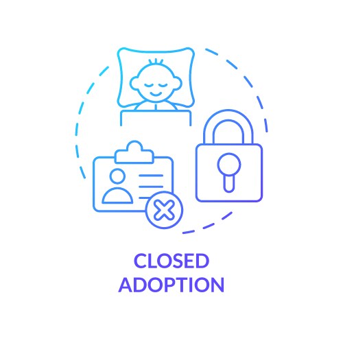 Closed adoption blue gradient concept icon vector image