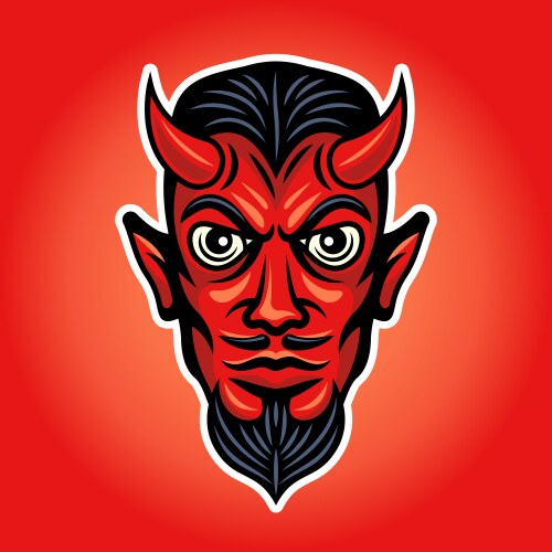 Skull devil head mascot logo Royalty Free Vector Image