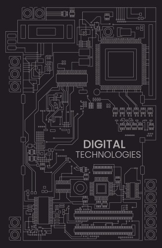 Digital technology printed circuit board diagram Vector Image
